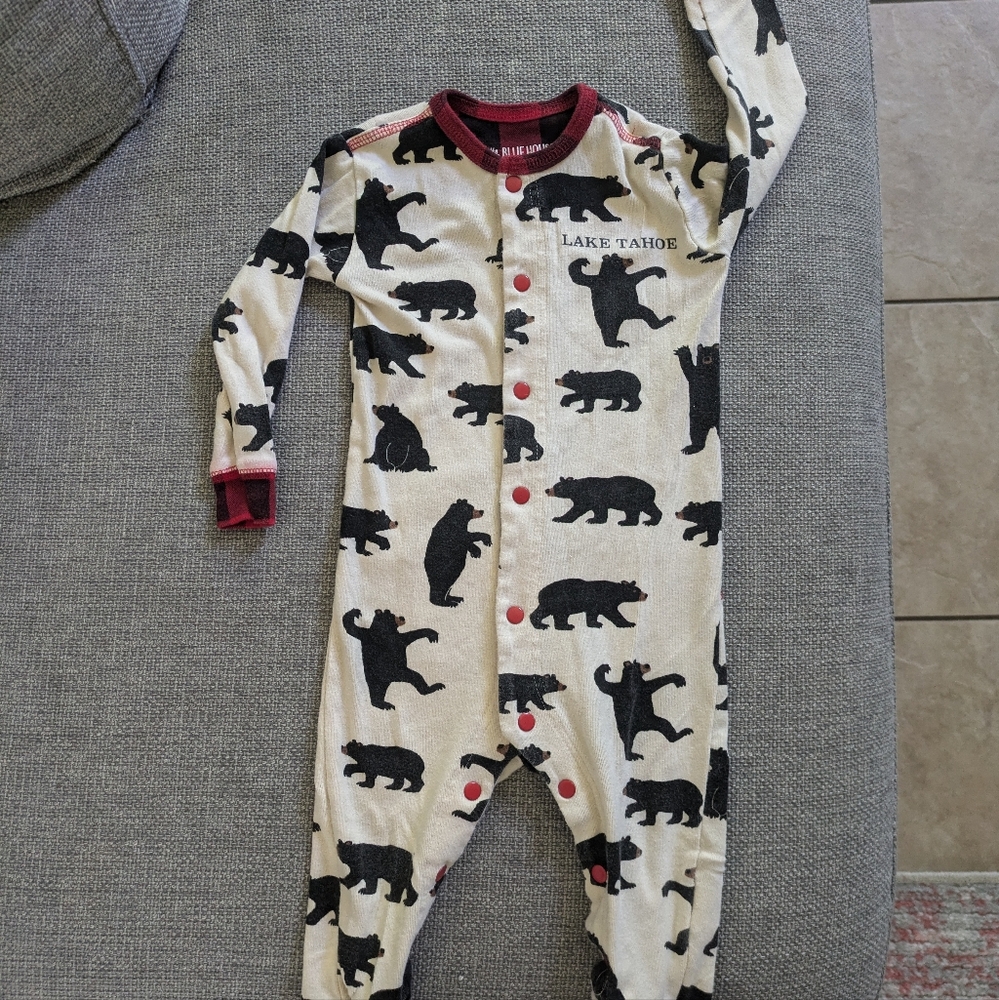 Kids One Piece Pajama - Black and Cream